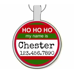 Ho Ho Ho My Name Is... Silver Pet ID Tags