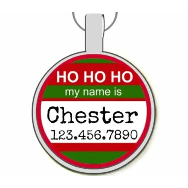 Ho Ho Ho My Name Is... Silver Pet ID Tags