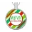 Holiday Stripes Silver Pet ID Tag