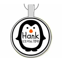 Mr. Penguin Silver Pet ID Tag