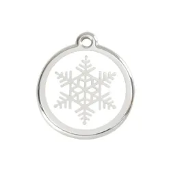 Snow Flake Stainless Steel Enamel ID Tag