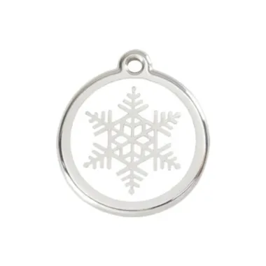 Snow Flake Stainless Steel Enamel ID Tag