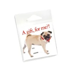 A Gift, For Me?! Pug Holiday Gift Tags