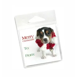 Jingle Puppy Holiday Gift Tags