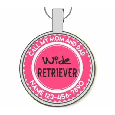 Wide Retriever Silver Pet ID Tags