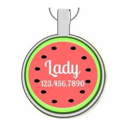 Watermelon Silver Pet ID Tags