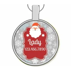 Santa Silver Pet ID Tags