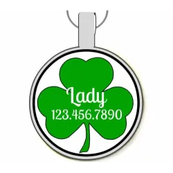 Shamrock Silver Pet ID Tags