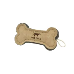 Natural Leather and Wool Bone Toy