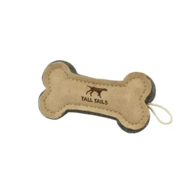 Natural Leather and Wool Bone Toy