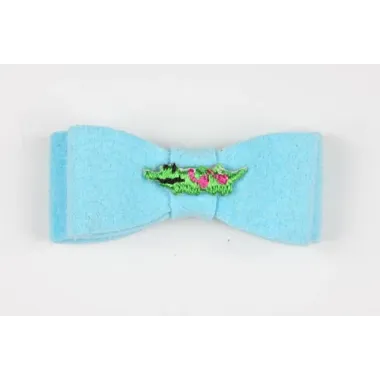 Susan Lanci Green Alligator Hair Bow