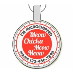 Meow Chicka Meow Meow Silver Pet ID Tags