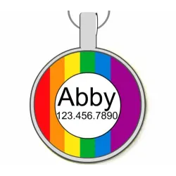 Colors of the Rainbow Silver Pet ID Tags