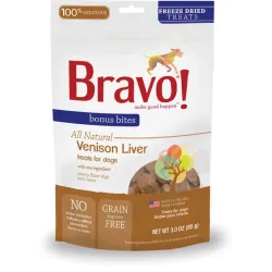 Bravo! Bonus Bites Freeze Dried Venison Liver Treats