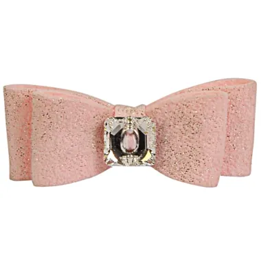 Susan Lanci Puppy Pink Glitzerati Big Bow Hair Bow