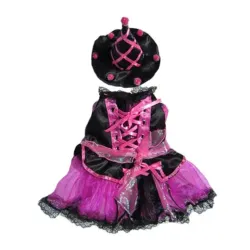 Pink Pom Pom Witch Dog Costume