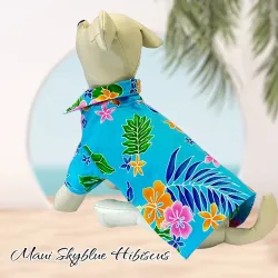 Maui Sky Blue Hibiscus Aloha Shirt