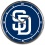 San Diego Padres Clock Round Wall Style Chrome