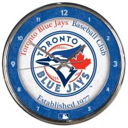 Toronto Blue Jays Round Chrome Wall Clock