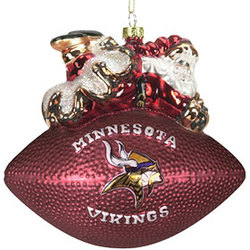 Minnesota Vikings Ornament 5 1/2 Inch Peggy Abrams Glass Football CO