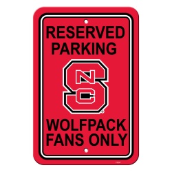 North Carolina State Wolfpack Sign 12x18 Plastic Reserved Parking Style CO