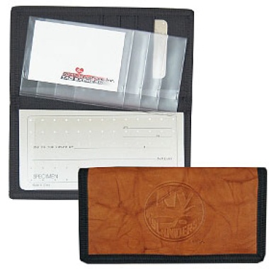 New York Islanders Checkbook Cover Leather/Nylon Embossed CO