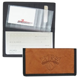 New York Knicks Checkbook Cover Leather/Nylon Embossed CO