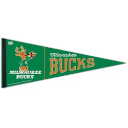 Milwaukee Bucks Pennant 12x30 Premium Style Hardwood Classic Design Special Order