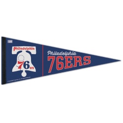 Philadelphia 76ers Pennant 12x30 Premium Style Hardwood Classic Design Special Order