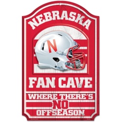 Nebraska Cornhuskers Sign 11x17 Wood Fan Cave