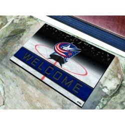 Columbus Blue Jackets Door Mat 18x30 Welcome Crumb Rubber - Special Order