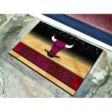 Chicago Bulls Door Mat 18x30 Welcome Crumb Rubber - Special Order