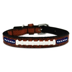 Houston Texans Pet Collar Leather Classic Football Size Toy CO