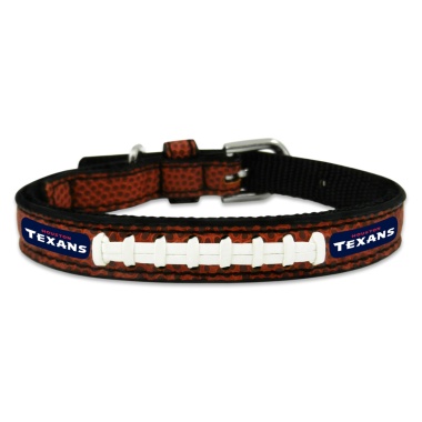 Houston Texans Pet Collar Leather Classic Football Size Toy CO