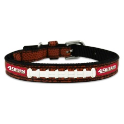 San Francisco 49ers Pet Collar Leather Classic Football Size Toy CO