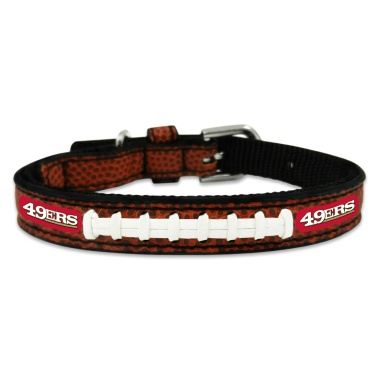 San Francisco 49ers Pet Collar Leather Classic Football Size Toy CO