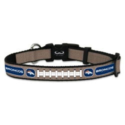 Denver Broncos Pet Collar Reflective Football Size Small CO