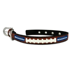 Seattle Seahawks Pet Collar Leather Classic Football Size Small CO