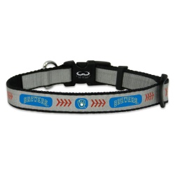 Milwaukee Brewers Pet Collar Reflective Baseball Size Small Retro Logo CO