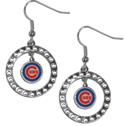 Chicago Cubs Earrings Hoop Rhinestone CO