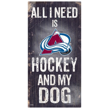 Colorado Avalanche Sign Wood 6x12 Hockey and Dog Design Special Order