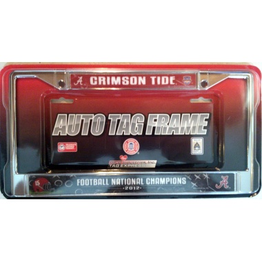 Alabama Crimson Tide License Plate Frame Chrome 2012 National Champ