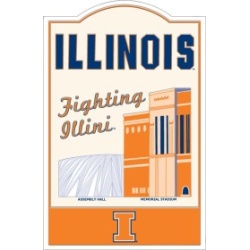 Illinois Fighting Illini Sign Metal Nostalgic CO