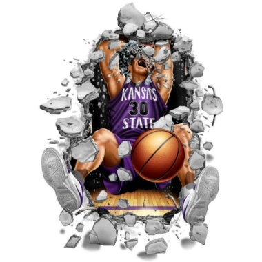 Kansas State Wildcats Decal Wallcrasher Basketball 11 Inch