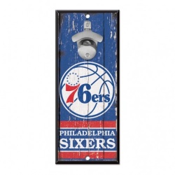 Philadelphia 76ers Sign Wood 5x11 Bottle Opener - Special Order