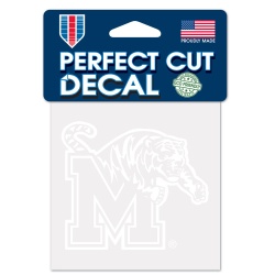 Memphis Tigers Decal 4x4 Perfect Cut White - Special Order