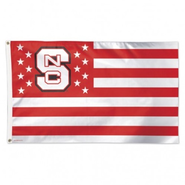 North Carolina State Wolfpack Flag 3x5 Deluxe Style Stars and Stripes Design - Special Order