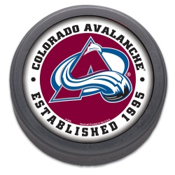 Colorado Avalanche Hockey Puck Packaged Est 1995 Design