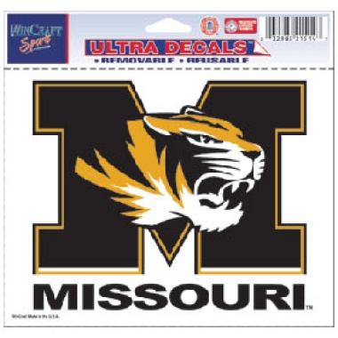 Missouri Tigers Decal 5x6 Multi Use Color