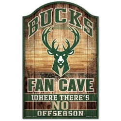 Milwaukee Bucks Wood Sign - 11x17 Fan Cave Design - Special Order